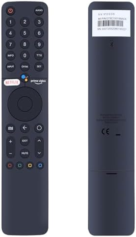 XMRM-19 Bluetooth Sprachfernbedienung für Xiaomi Android TV MI TV P1 32 43 55 MI TV Q1 75 L32M6-6AEU L43M6-6AEU L50M6-6AEU L55M6-6AEU L55M6-6ESG L75M6-ESG mit Netflix und Primevideo Tasten