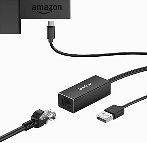 Fire TV Ethernet-Adapter, Belker Fire Stick Ethernet-Adapter/Micro-USB auf RJ45-Ethernet-Adapter, USB auf RJ45-Kabel für Fire TV Stick (2. Generation), Fire TV (2017), Chromecast Ultra/2/1/Audio usw.
