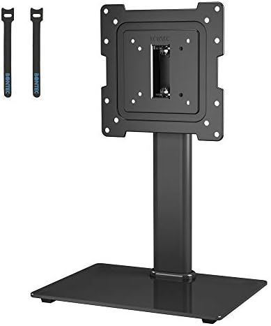 BONTEC TV Standfuss Monitor Standfuss für 17-43 Zoll LCD LED OLED Plasma Flach & Curved Fernseher & Monitor bis zu 45 kg mit 50 Grad Drehgelenk, 3 Stufig Höhenverstellbar, Max VESA 200x200