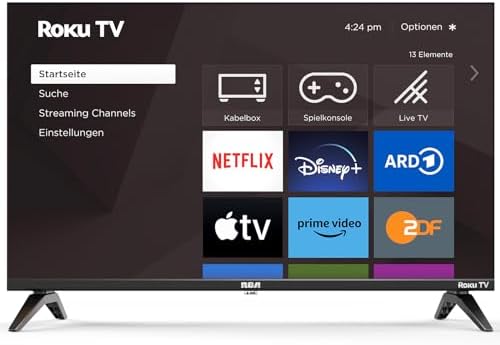 RCA Smart TV 32 Zoll Fernseher Roku TV(60cm) HD Ready Triple Tuner Dolby Audio HDMI USB WiFi Apple TV+ Netflix YouTube usw (2024)