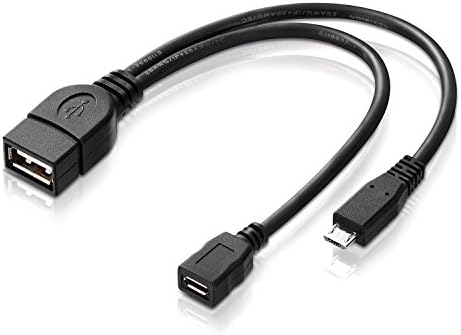adaptare 40228 USB-OTG Adapter-Kabel Micro-USB 2.0-Stecker USB-Buchse Typ A + Strom-Anschluss für Externe Festplatte und andere Geräte
