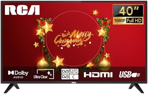 RCA 40 Zoll(101cm) TV Fernseher Full HD Triple Tuner(DVB-T/T2/C/S/S2) Dolby Audio HDMI USB Anschluss Fire TV Apple TV PS5 Xbox Hotel Modell Wohnzimmer Konferenzraum Hotel(2023)