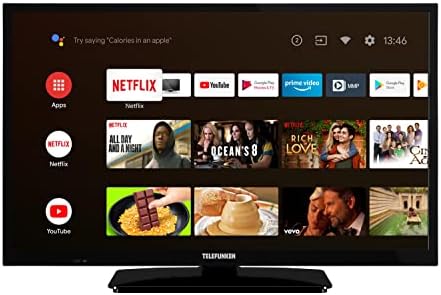 TELEFUNKEN XH24AN550MV 24 Zoll Fernseher/Android Smart TV (HD Ready, HDR, Triple-Tuner, 12 Volt, Bluetooth) [2023], Schwarz