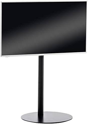 CLP TV Ständer Rund I Eckig I Edelstahl I TV Halterung Schwarz Matt I TV Wandhalterung Universal Für 32-65 Zoll I Fernseh Halterung Aufhängung, Farbe:schwarz-matt, Form:rund