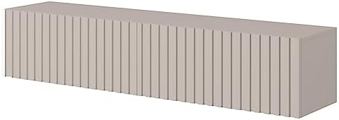 Selsey TELIRE - TV-Hängeboard, Graubeige mit Lamellenfronten, 140 cm