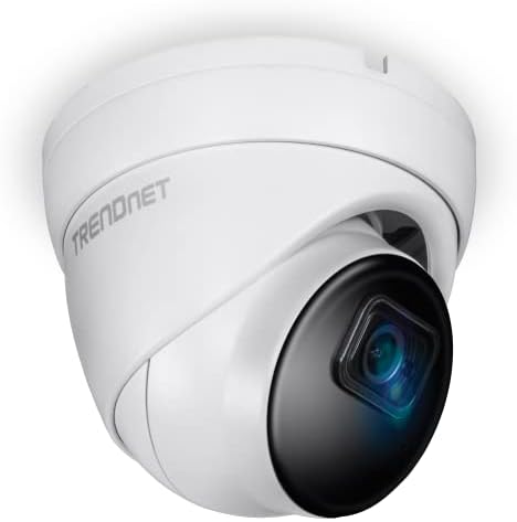 TRENDnet TV-IP1515PI Indoor Outdoor 5 MP H.265 PoE IR Fixed Turret Netzwerkkamera, IP66-Gehäuse, IR-Nachtsicht bis zu 30 m (98 Fuß), Sicherheitsüberwachungskamera, microSD-Kartensteckplatz, Weiß