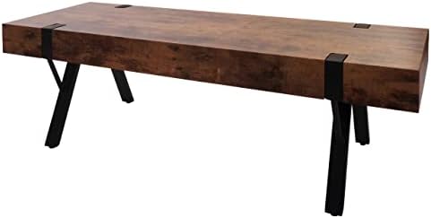 Mendler TV-Rack HWC-L54, Fernsehtisch Lowboard TV-Tisch, Metall 42x120x40cm - dunkle Wildeiche