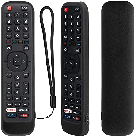 Fernbedienung Silikon Schutzhülle Geeignet für Hisense Fernbedienung EN2A27 EN2X27HS EN2BO27H ERF2K60H EN2BI27H, Fernbedienung Hülle für Hisense Original TV Fernbedienung (Schwarz)