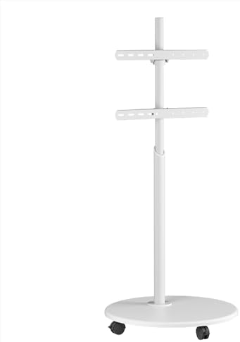 XTRARM Arius TV Ständer, drehbar, TV ca. 32-65 Zoll / 35 kg, viele VESA-Größen, Höhe variabel montierbar bis ca. 130 cm, Weiss, TV-Standfuss