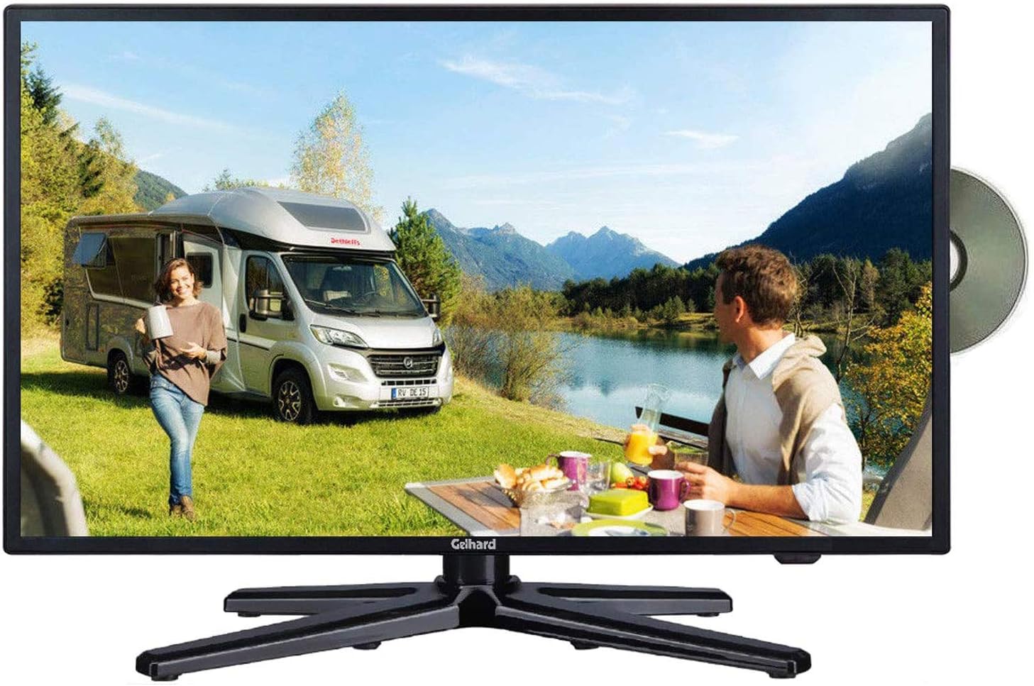 Gelhard GTV1982PBT LED Fernseher 19 Zoll TV DVD DVB-S/S2/T/T2/C 230/12/ 24 Volt