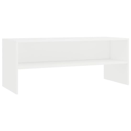 vidaXL TV Schrank Lowboard Couchtisch Fernsehschrank Fernsehtisch Sofatisch TV Tisch Möbel Board Sideboard Weiß 100x40x40cm Holzwerkstoff