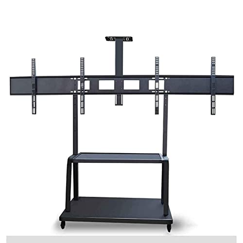 IATUPKE Universeller TV-Ständer, Halterungen für Elektronik, TV-Zubehör und -Teile, TV-Ständer, TV-Ständer, Decken-TV-Bodenhalterung aus Edelstahl für 39-75 Zoll Fernseher, schwarzer TV-BO