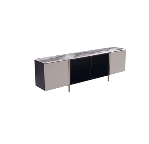 Xumh2024-3 TV Schrank Board Sideboard Moderner TV-Schrank mit großem Stauraum, Standschrank aus Marmor mit Stützbeinen aus Metall TV-Schrank