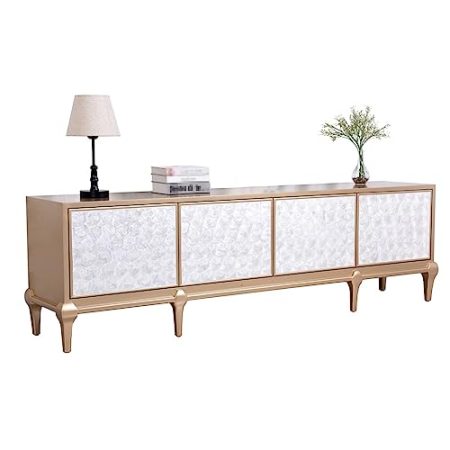 ARINAL Moderner TV-Ständer Kreativer TV-Schrank mit Muschelmuster, Wohnzimmer, audiovisueller Schrank, Spind, Sideboard, Schrank, dekorativer Bodenschrank Medienkonsole (Color : 180cm)