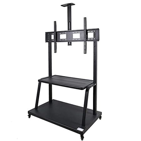 ASumPio Tv-Ständer Für 65-Zoll-Fernseher, Tv-Rack Für 55-120-Zoll-Fernseher, Mobiler Wagen Für Videokonferenzen, Tv-Rack, Universeller Tv-Ständer, Tv-Zubehör Und -Teile, Schwarz,
