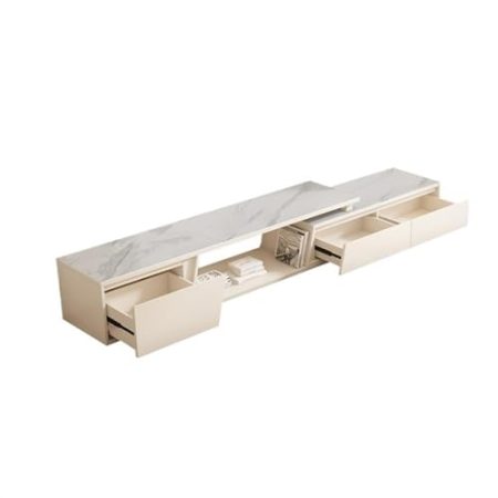 HLHLOP777 TV-Ständer Couchtisch aus Schiefer, TV-Schrank-Kombination, modernes, einfaches Wohnzimmer, bodenstehender, ausziehbarer TV-Schrank Fernsehständer