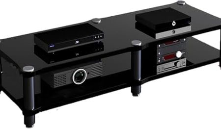 GYDUHYE Strapazierfähiger, doppelter breiter HiFi-Stereo-Schrank, Eck-TV-Ständer für Heimunterhaltung, Display-Stereo/TV-Zubehör/DVD-Player (Größe: 120 x 37 cm)