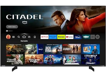 Toshiba 50QF5D63DA 50 Zoll QLED Fernseher/Fire TV (4K Ultra HD, HDR Dolby Vision, Smart TV, Triple-Tuner, Alexa Built-In, Bluetooth, Sound by Onkyo) [2023], Schwarz