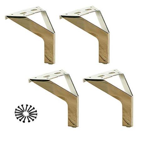 TONZN Möbelbeine aus Metall, 4 Sofafüße aus Eisen, DIY-TV-Schrank, Ersatzbeine, Hardware-Zubehör, Halterung, Schrauben (Silber 10 cm)