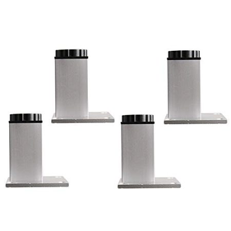 TONZN Möbelbeine, Sofafüße, höhenverstellbare Metallträger-Ersatzbeine, Aluminium-TV-Schrank-Schrankhalterung 4-teilig, Hardware-Zubehör mit Schrauben ()
