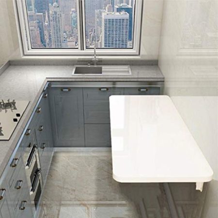 Wandmontierter Klapptisch, multifunktional, Arbeitszimmer, Schreibtisch, Esstisch mit Ablage und Zubehör, 120 x 50 cm