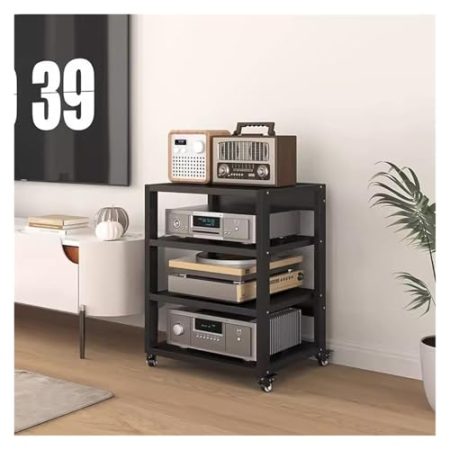 ZCFLWR HiFi-Systemeinheit Mobile AV-Multimedia-Einheit, Audio-/Videoturm, Stereoreceiver, Spielekonsole, TV-Zubehör, DVD-Player, CD-Lautsprecher, Verstärker, Plattenspieler, Regale für Elektrogerät
