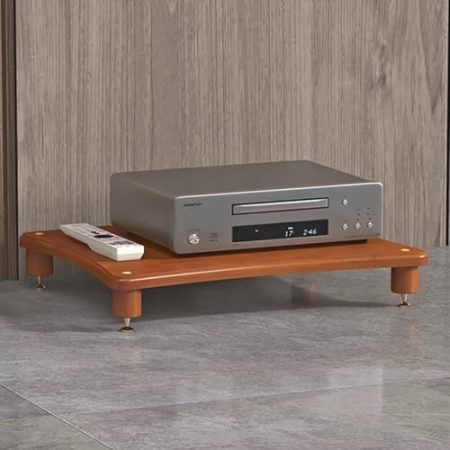 YHWKGZ Hi Fi Rack, Holz- Audio Rack Hi Fi Regal,Bodenstehend Projektor-Phonoschrank, Entertainment- Hi Fi Regal, Unterstützt Spielekonsole/Kabel-TV-Box/TV-Zubehör(Walnut Color,23.6x3.9/60x10cm)