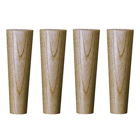 TONZN Möbelbeine, Massivholz-Sofafüße, Ersatzhalterung für Holzkegelstützen, Schrank-TV-Schrank-Couchtischbeine, DIY-Schrauben-Hardware-Zubehör (Primärfarbe 20 cm)