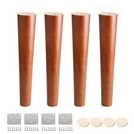 WYRMB Massivholz-Möbelbeine, konische Ersatz-Sofabeine, Couchtischbeine, für DIY-Schreibtisch/TV-Schrank/Nachttisch/Schrank, 8–80 cm optional, mit Zubehör, 4er-Set (50 cm/19,7 Zoll)