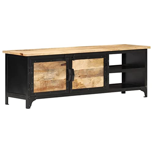 AJJHUUKI Outdoor-Möbel-TV-Schrank 120x30x40 cm Massiv-Mangoholz-Möbel