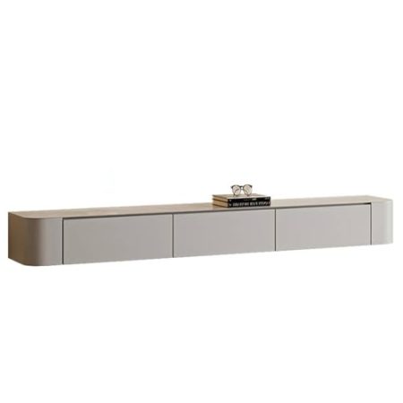 HOLGVE TV Schrank, Schwebender TV-Schrank Aus Massivholz, Entertainment-Center, Rock Board-Fernsehtisch, Fernsehschrank for Wohnzimmermöbel Mit Stauraum(Gray,150x20cm/59x7.8inches)