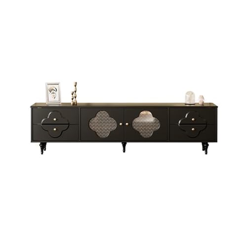 Jian1004 TV-Ständer, TV-Schrank mit großem Fassungsvermögen, doppelschichtiger Schublade im Wohnzimmer und mit Stützbeinen, für Wohnzimmer