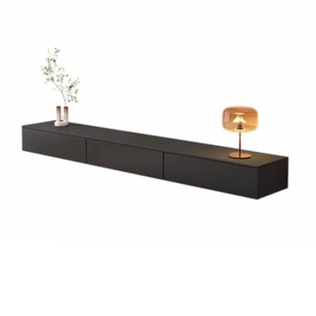TV Schrank Board Sideboard Moderner, an der Wand montierter, einfacher TV-Ständer, schwimmendes Entertainment-Center mit Aufbewahrungsschrank, luxuriöser TV-Ständer, Fernsehschrank mit WLAN-Router-Auf