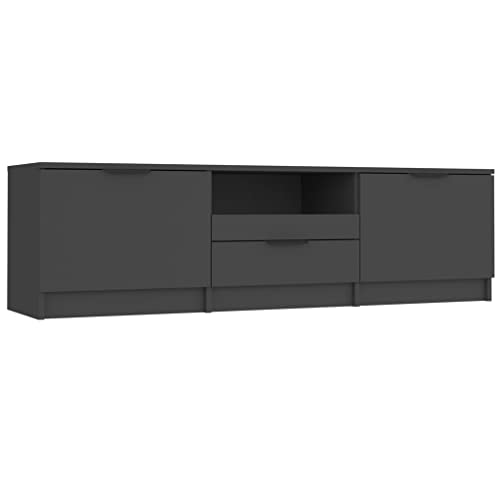 vidaXL TV Schrank Lowboard TV Möbel Tisch Board Sideboard Fernsehschrank Fernsehtisch HiFi-Schrank Schwarz 140x35x40cm Holzwerkstoff