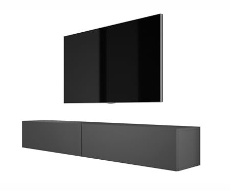 3E 3xE living.com Hängendes TV- Schrank (B: 2 X 100 cm, H: 34 cm, T: 32 cm) in ANTHRAZIT