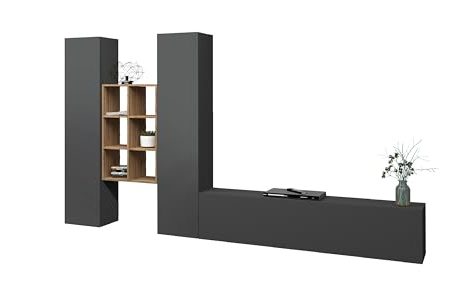 TV-Möbel-Set Natasha | TV-Schrank, Stauschränke und Ablagefächer | schwebend | Anthrazit-farbig