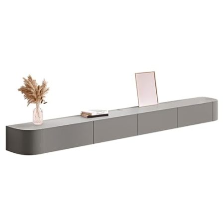 TV Schrank Fernsehständer aus Holz für das Wohnzimmer, modernes schwarzes Entertainment-Center mit Schubladen und Türen, TV-Aufbewahrungsschrank zur Wandmontage, weiße TV-Konsole, Fernsehständer mit l