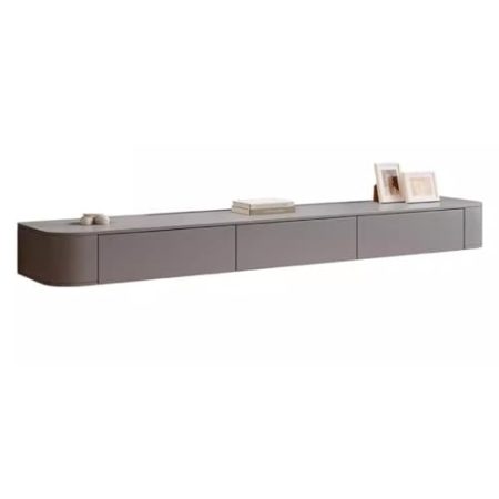 WDSOPK Schwebender TV-Ständer, 160/180 cm, an der Wand montierter TV-Schrank mit Lagerschränken, schwebender TV-Schrank, große TV-Stauraumbank für das Wohnzimmer,Grey-160 * 20 * 24cm
