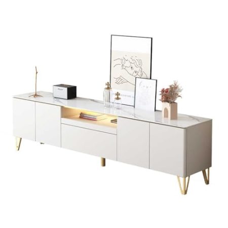 HARELA TV-Schrank, Fernsehschrank Tv Lowboard Mit Offenen Fächern, Moderner Fernsehtisch Mit Schubladen Und Stauraum, Sideboard Möbel Für Wohnzimmer Schlafzimmer(160cm/63in)