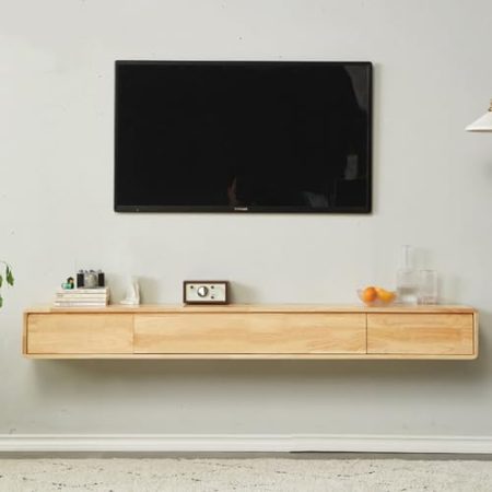 FCYNNV TV Schrank Schwebender TV-Ständer, an der Wand montierter TV-Schrank, mehrfarbige Medienkonsole, TV-Ständer, Schrank, Regale für Aufbewahrungskomponenten (A, 140 x 20 x 24 cm)