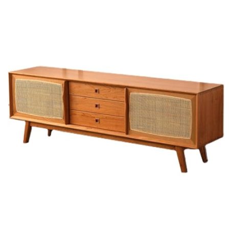 HJYryhyfddply Tv Schrank, Entertainment-Center mit 3 Schubladen Und 2 Türen, Tv-Ständer mit Stauraum, Geeignet for Wohnzimmer, Schlafzimmer (Holz)