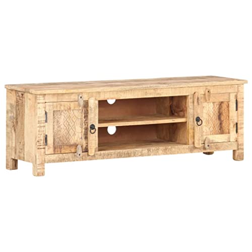 VACARX TV-Schrank 120 x 30 x 40 cm, raues Mangoholz, Artikelmaterial: raues Mangoholz mit natürlicher Oberfläche