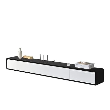 YUZDNM Schwimmender Tv Schrank - Tv Lowboard Hängend, Schwebendes Multimedia-Aufbewahrungsregal, Wandmontiertes Medienkonsolen-Entertainment Center Mit 2 Schubladen, Wandmontierter TV-Ständer(C)
