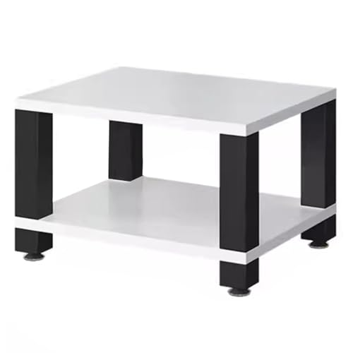 ILOOXI 1/2/3/4-lagiger HiFi-Audioschrank, Audio Rack Hifi Regal, HiFi-Rack AV-Regal Verstärker-Rack, Für Verstärker/Player/TV-Zubehör (White,2 Tier 60x50x38cm)