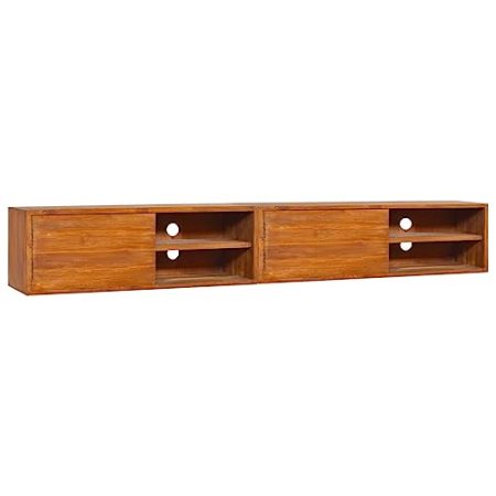 XGWKCNV Entertainment Centers & TV StandsWandmontierter TV-Schrank 180x30x30 cm massives Teakholz