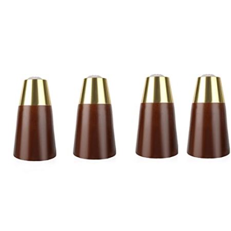 ZHDBD Massivholz-Messing-Set Sofabeine Badezimmerschrank Bettbeine TV-Schrankbeine Couchtischbeine Tischbeine Bodenbeine Zubehör (Color : Light Walnut, Size : 10cm)