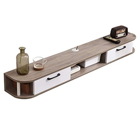 IBOWZ Schwimmende TV-Einheit TV-Schrank Wandmontierte Medienkonsole Schwebende Trennwand TV-Hintergrund Wandregal Große Kapazität Viel Stauraum Praktisches Zubehör