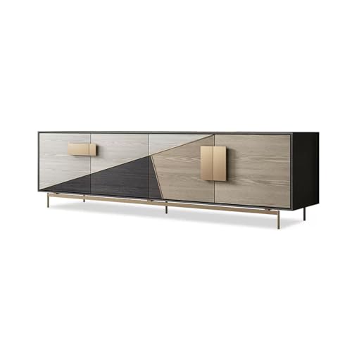 HOLGVE TV Schrank,Holz Fernsehtisch,Fernsehschrank, Tv Board Lowboard,mit Schließfach, Schrankbeine aus Metall, für Schlafzimmer, Wohnzimmer, Modernes Design(160cm/62.9in)