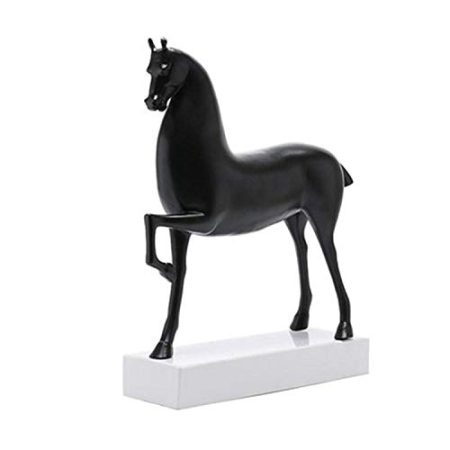 FENGWXINW Statue Dekoration Skulpturen Black Horse Kunstwerk Dekoration Modellzimmer Wohnzimmer Tv-Schrank Veranda Zubehör