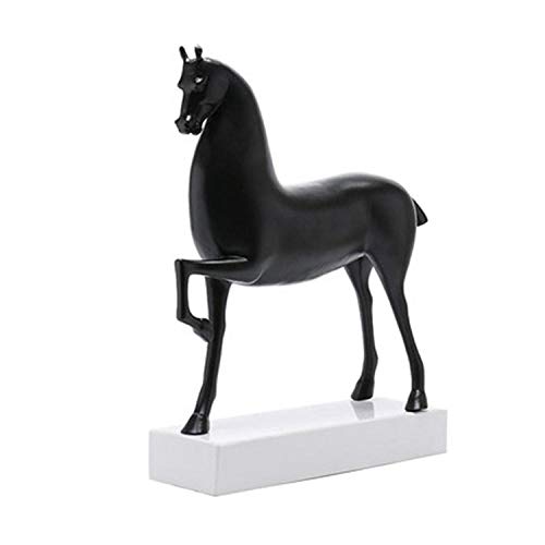 FENGWXINW Statue Dekoration Skulpturen Black Horse Kunstwerk Dekoration Modellzimmer Wohnzimmer Tv-Schrank Veranda Zubehör